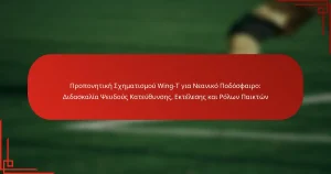 Προπονητική Σχηματισμού Wing-T για Νεανικό Ποδόσφαιρο: Διδασκαλία Ψευδούς Κατεύθυνσης, Εκτέλεσης και Ρόλων Παικτών