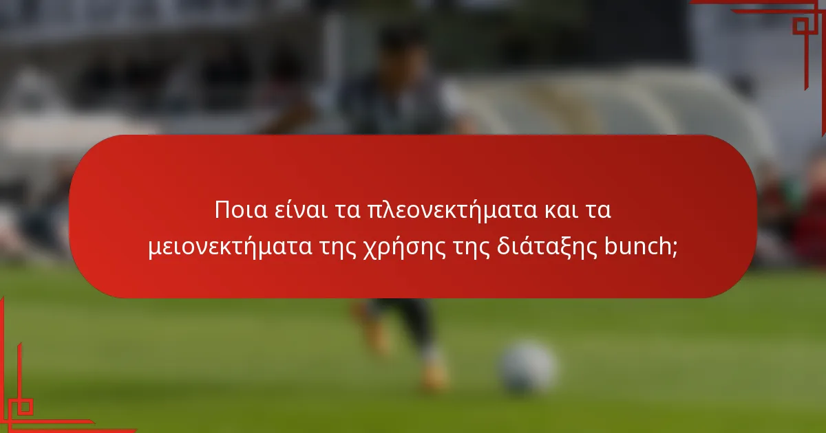 Ποια είναι τα πλεονεκτήματα και τα μειονεκτήματα της χρήσης της διάταξης bunch;